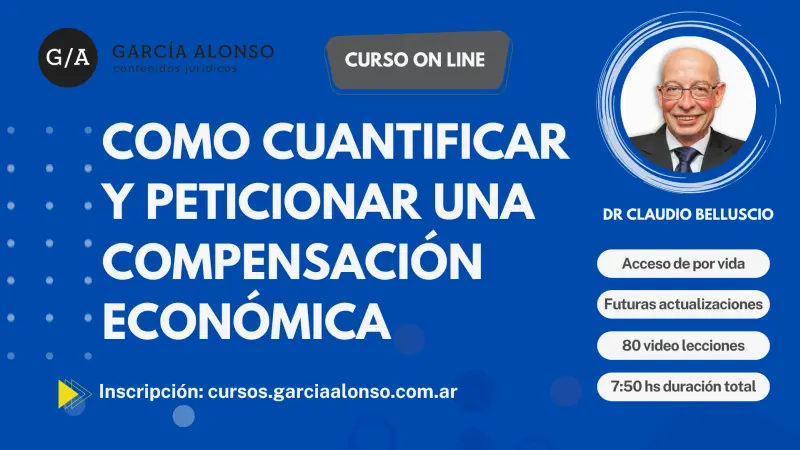 belluscio curso Cómo cuantificar y peticionar una compensación económica