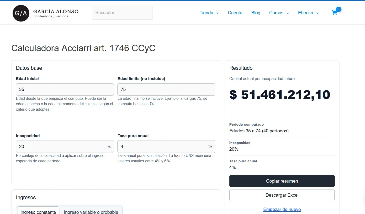Fórmula Acciarri: cómo se calcula la indemnización por incapacidad del art. 1746 CCyC